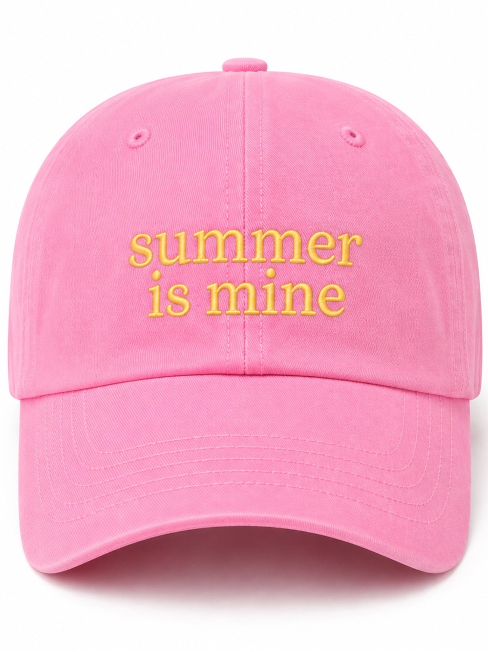 🩷 Summer Is Mine Pink Embroidered Dad Hat Cute Girly Adjustable Cap Fun Vibes